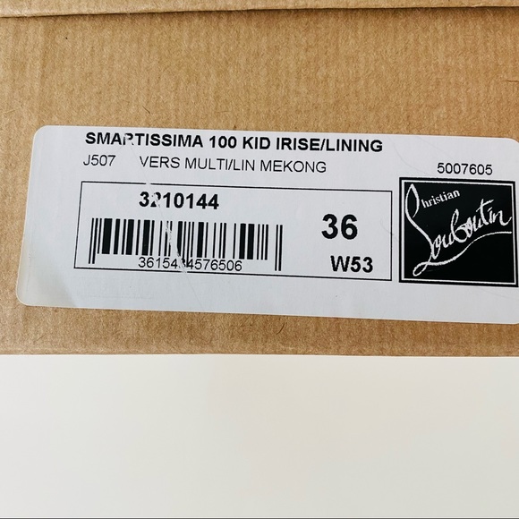 Christian Louboutin Smartissima 100 White Multi Ankle Strap Sandal Heel - Picture 8 of 11